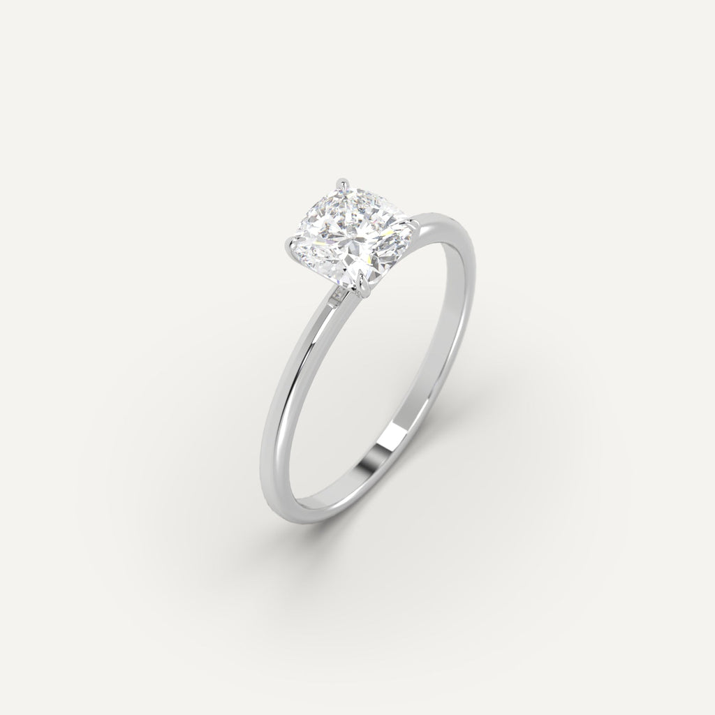 1 Carat Engagement Ring Cushion Cut Diamond In 950 Platinum