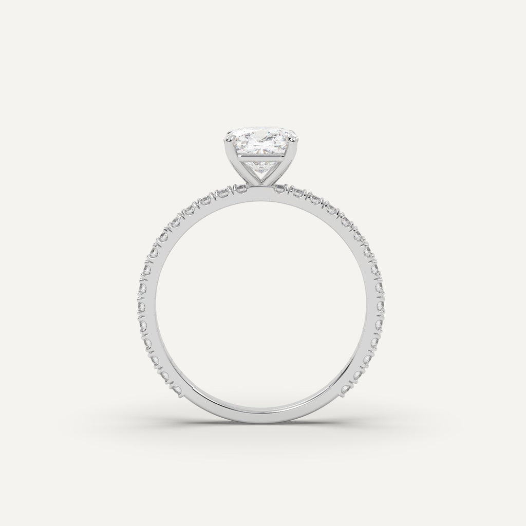 1 Carat Cushion Cut Engagement Ring In 950 Platinum
