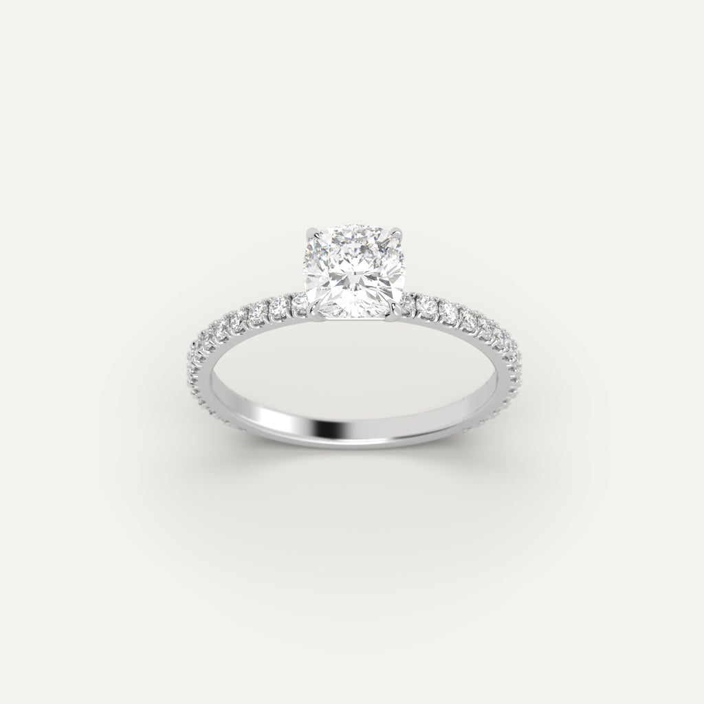 Platinum 1 Carat Engagement Ring On Woman's Hand