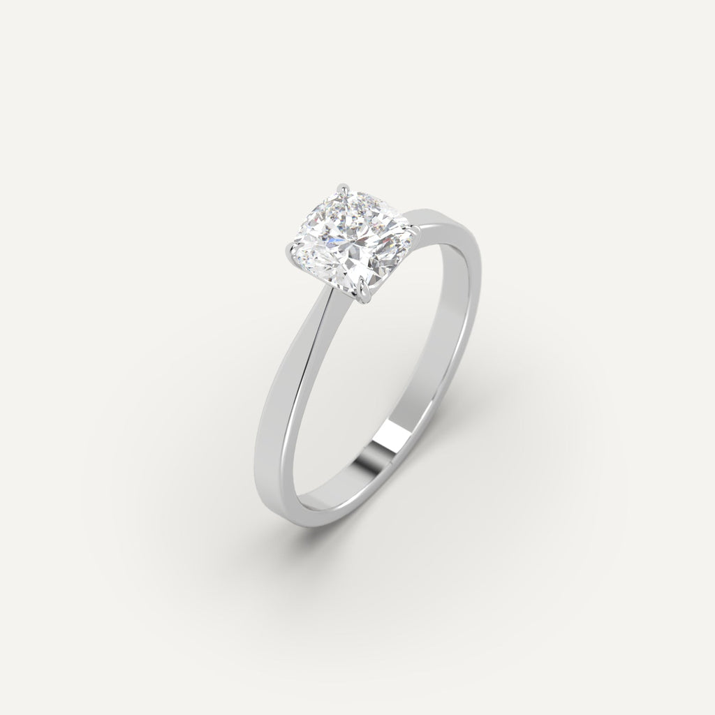 1 Carat Engagement Ring Cushion Cut Diamond In 950 Platinum