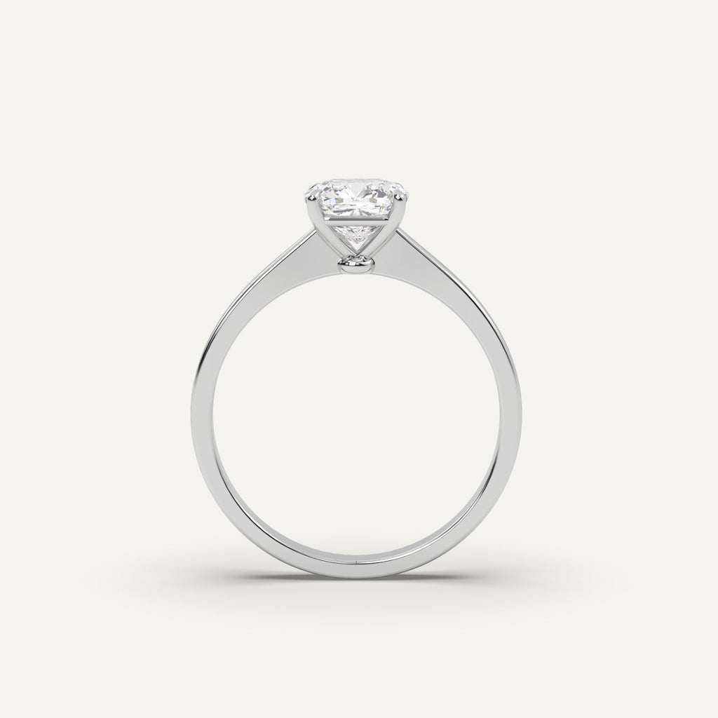 1 Carat Cushion Cut Engagement Ring In 14K White Gold