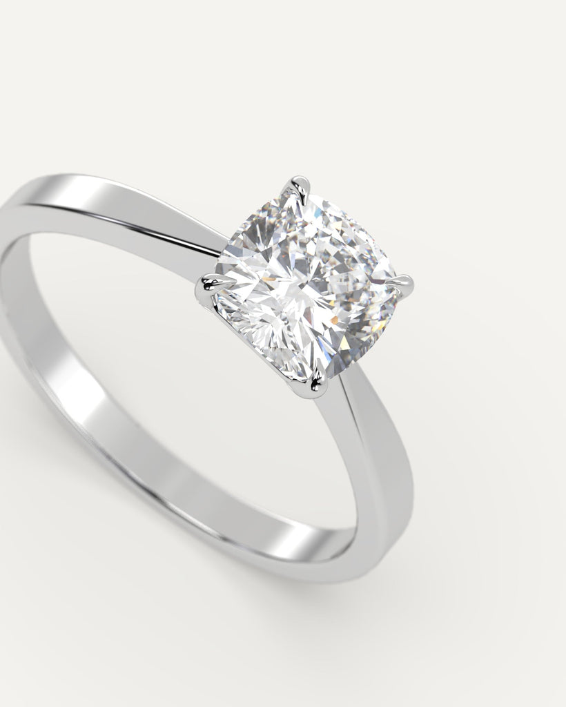 Cathedral Cushion Cut Engagement Ring 1 Carat Diamond