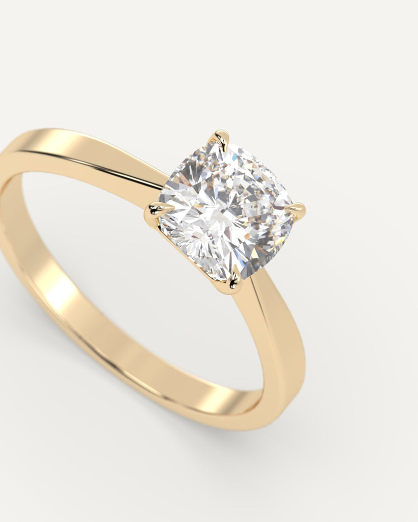 Cathedral Cushion Cut Engagement Ring 1 Carat Diamond