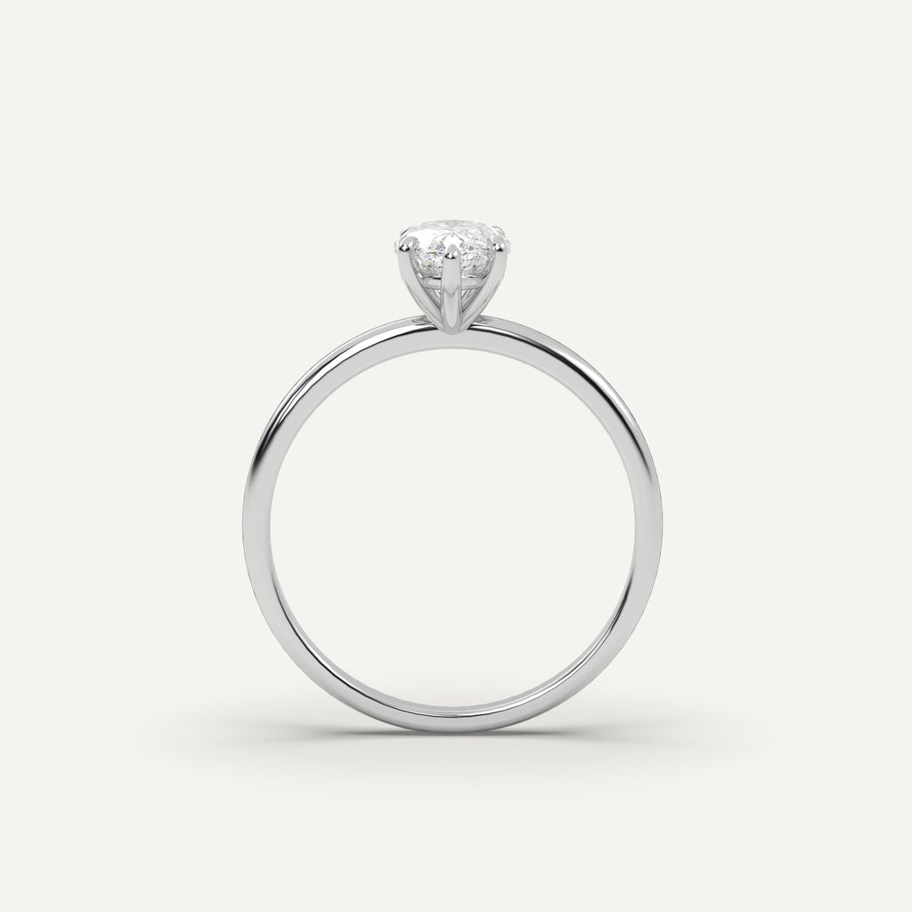 1 Carat Marquise Cut Engagement Ring In 14K White Gold