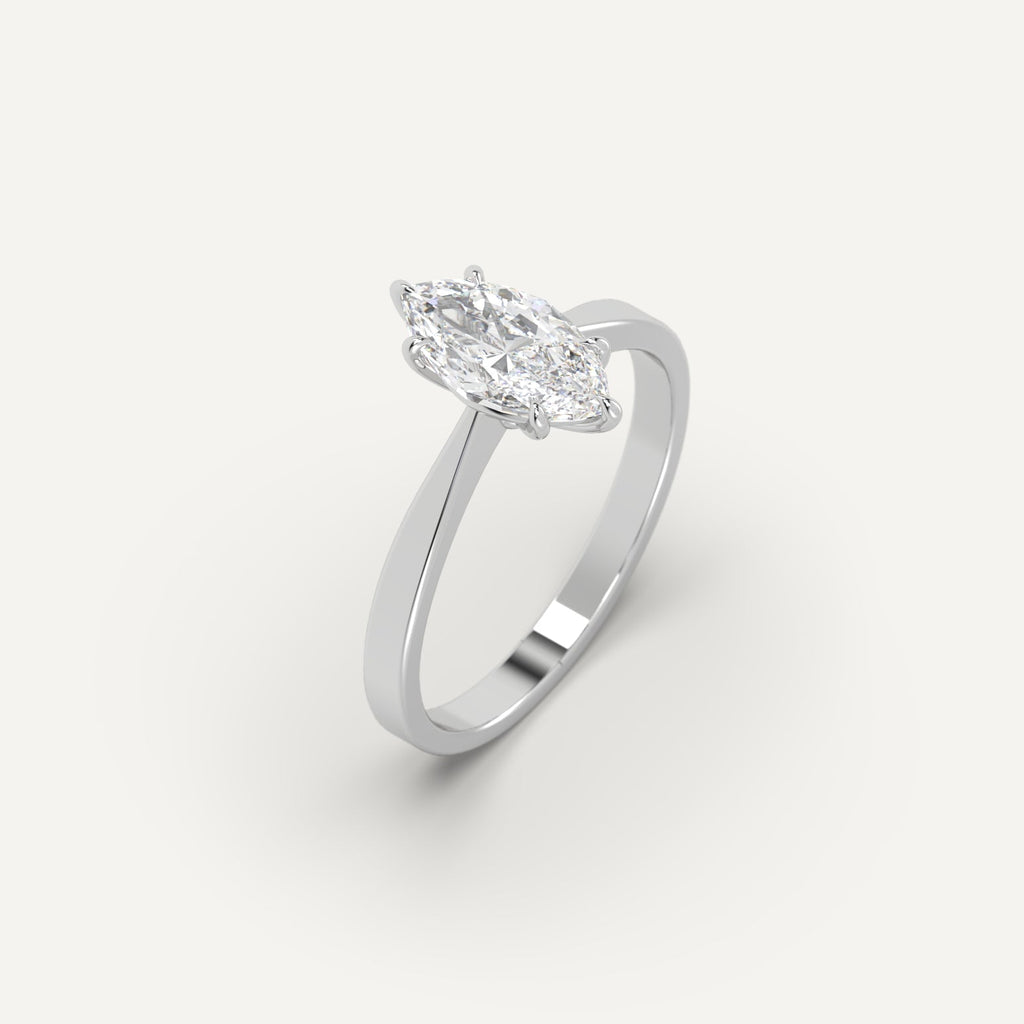 1 Carat Engagement Ring Marquise Cut Diamond In 14K White Gold