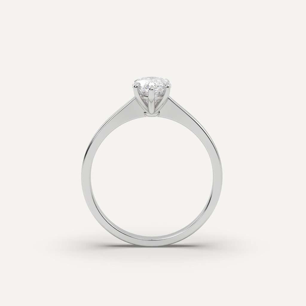 1 Carat Marquise Cut Engagement Ring In 14K White Gold