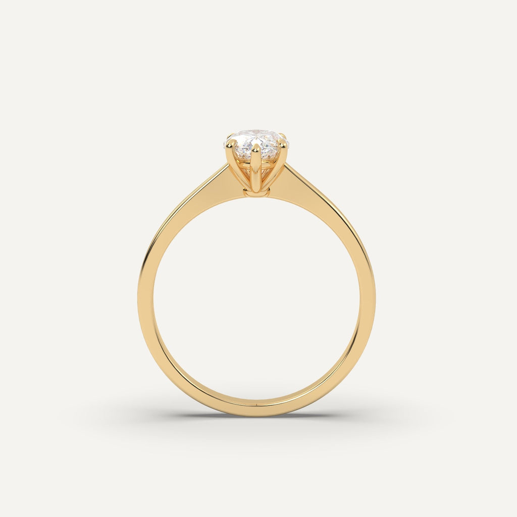 1 Carat Marquise Cut Engagement Ring In 14K Yellow Gold