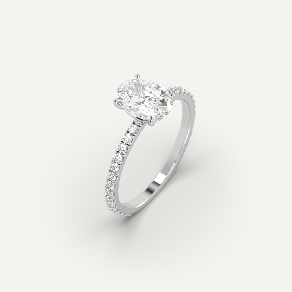 1 Carat Engagement Ring Oval Cut Diamond In 950 Platinum