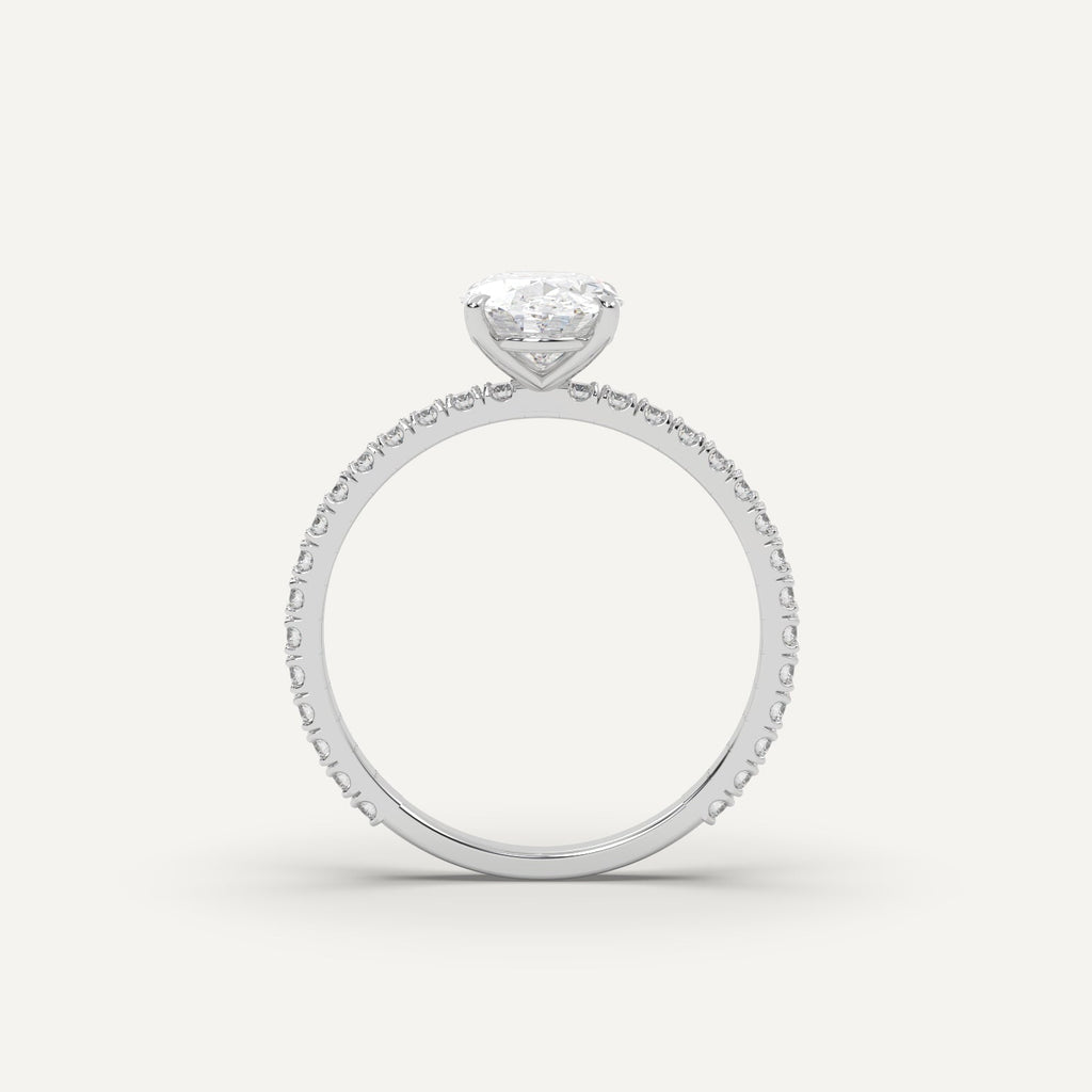 1 Carat Oval Cut Engagement Ring In 950 Platinum