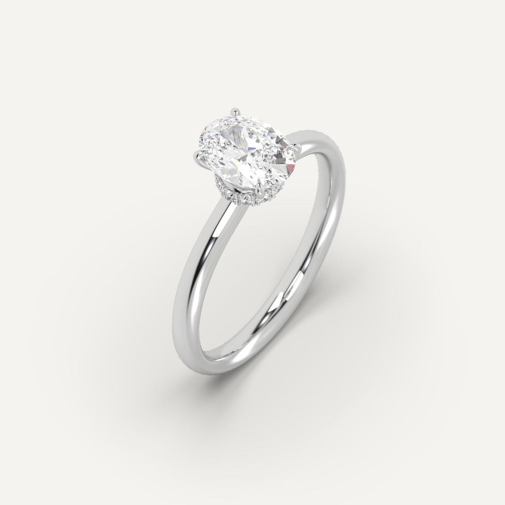 1 Carat Engagement Ring Oval Cut Diamond In 950 Platinum