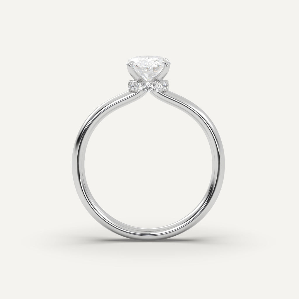 1 Carat Oval Cut Engagement Ring In 950 Platinum