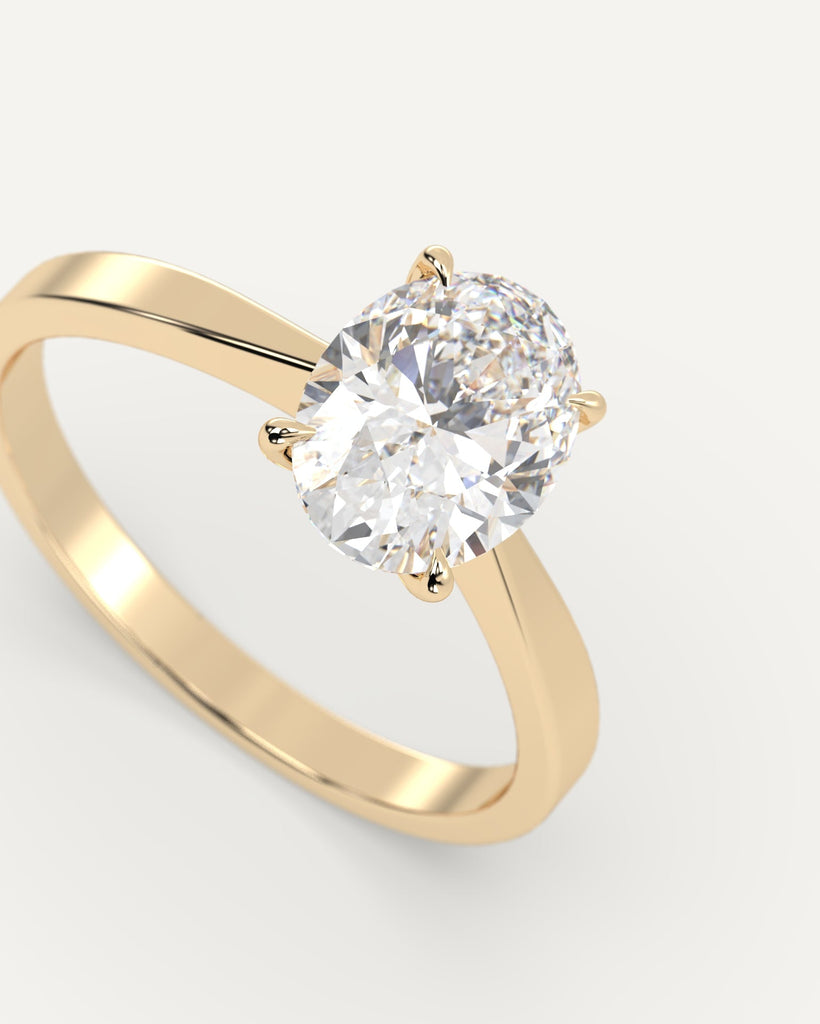 Cathedral Oval Cut Engagement Ring 1 Carat Diamond