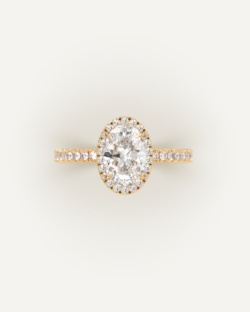 Halo Oval Cut Engagement Ring 1 Carat Diamond