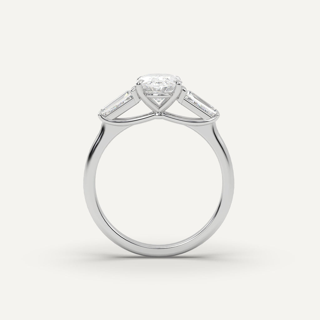 1 Carat Oval Cut Engagement Ring In 950 Platinum