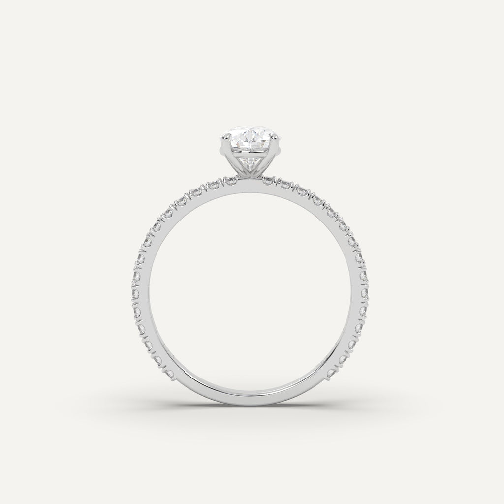 1 Carat Pear Cut Engagement Ring In 950 Platinum