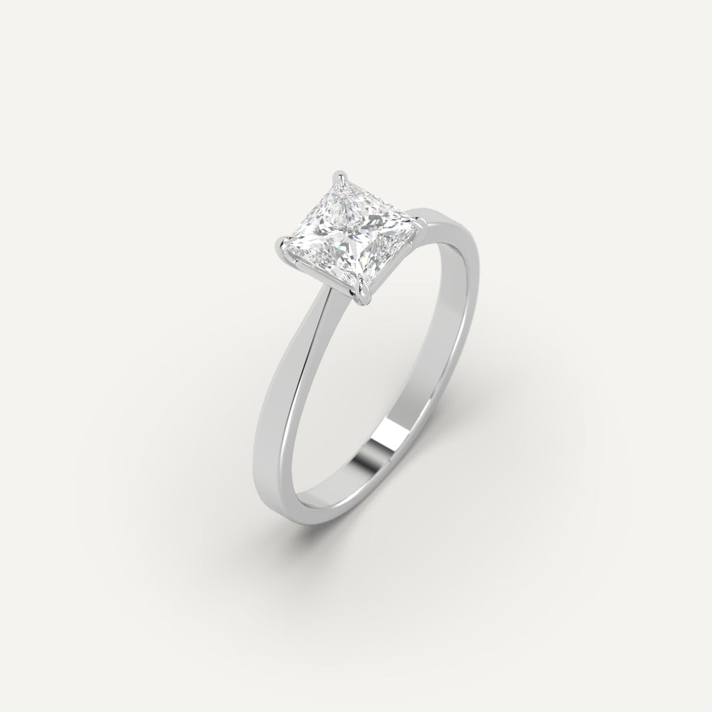 1 Carat Engagement Ring Princess Cut Diamond In 950 Platinum