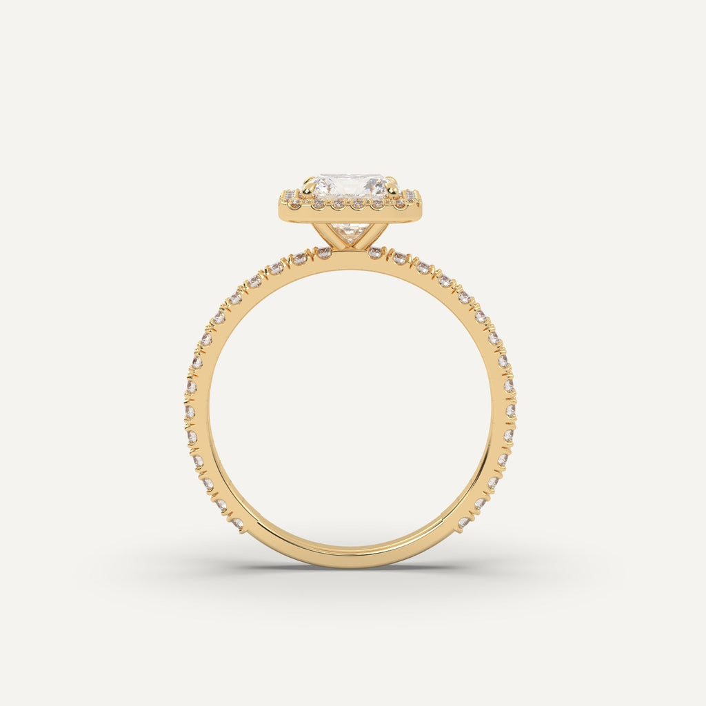 1 Carat Radiant Cut Engagement Ring In 14K Yellow Gold