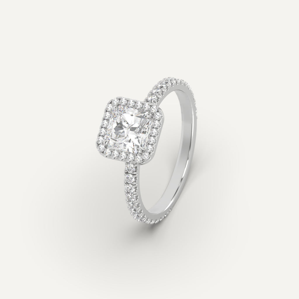 Platinum 1 Carat Engagement Ring Radiant Cut Diamond