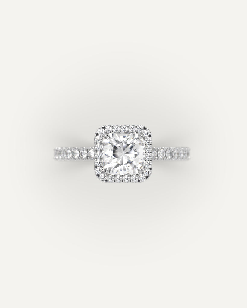 Halo Radiant Cut Engagement Ring 1 Carat Diamond
