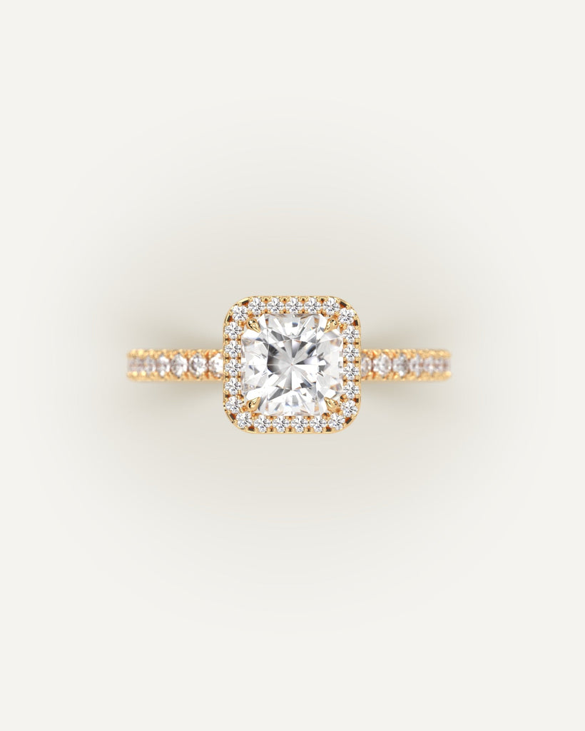 Halo Radiant Cut Engagement Ring 1 Carat Diamond