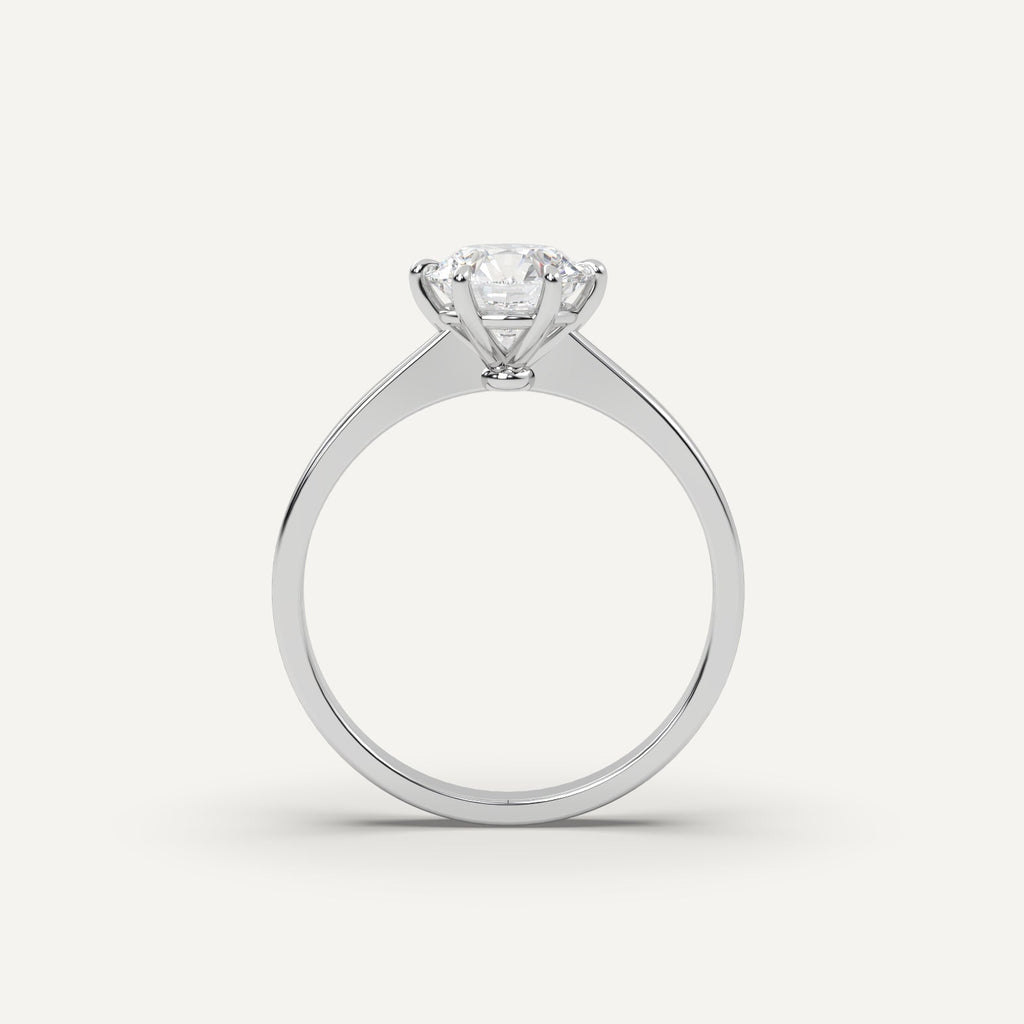 1 Carat Round Cut Engagement Ring In 950 Platinum