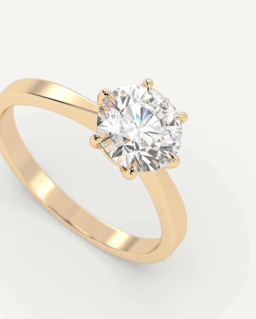 Cathedral Round Cut Engagement Ring 1 Carat Diamond