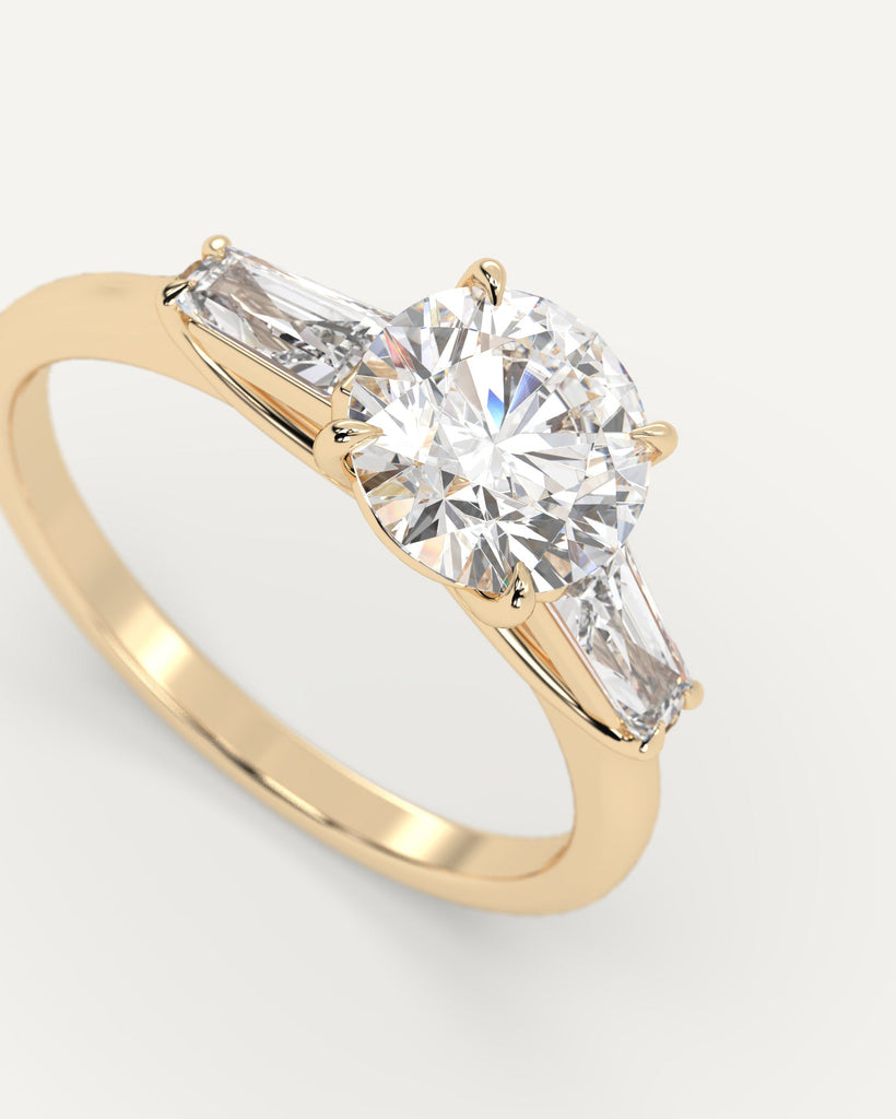 3-Stone Round Cut Engagement Ring 1 Carat Diamond