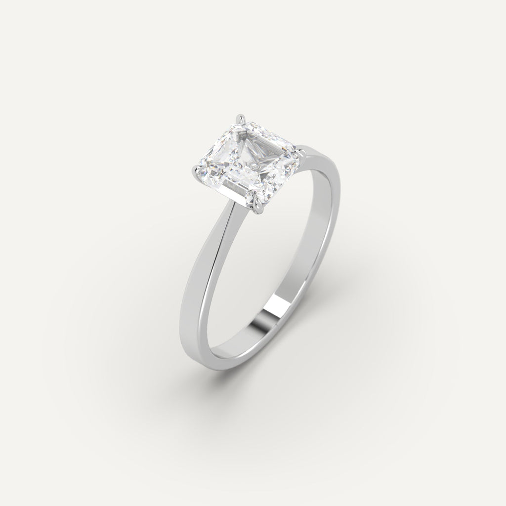 2 Carat Engagement Ring Asscher Cut Diamond In 950 Platinum