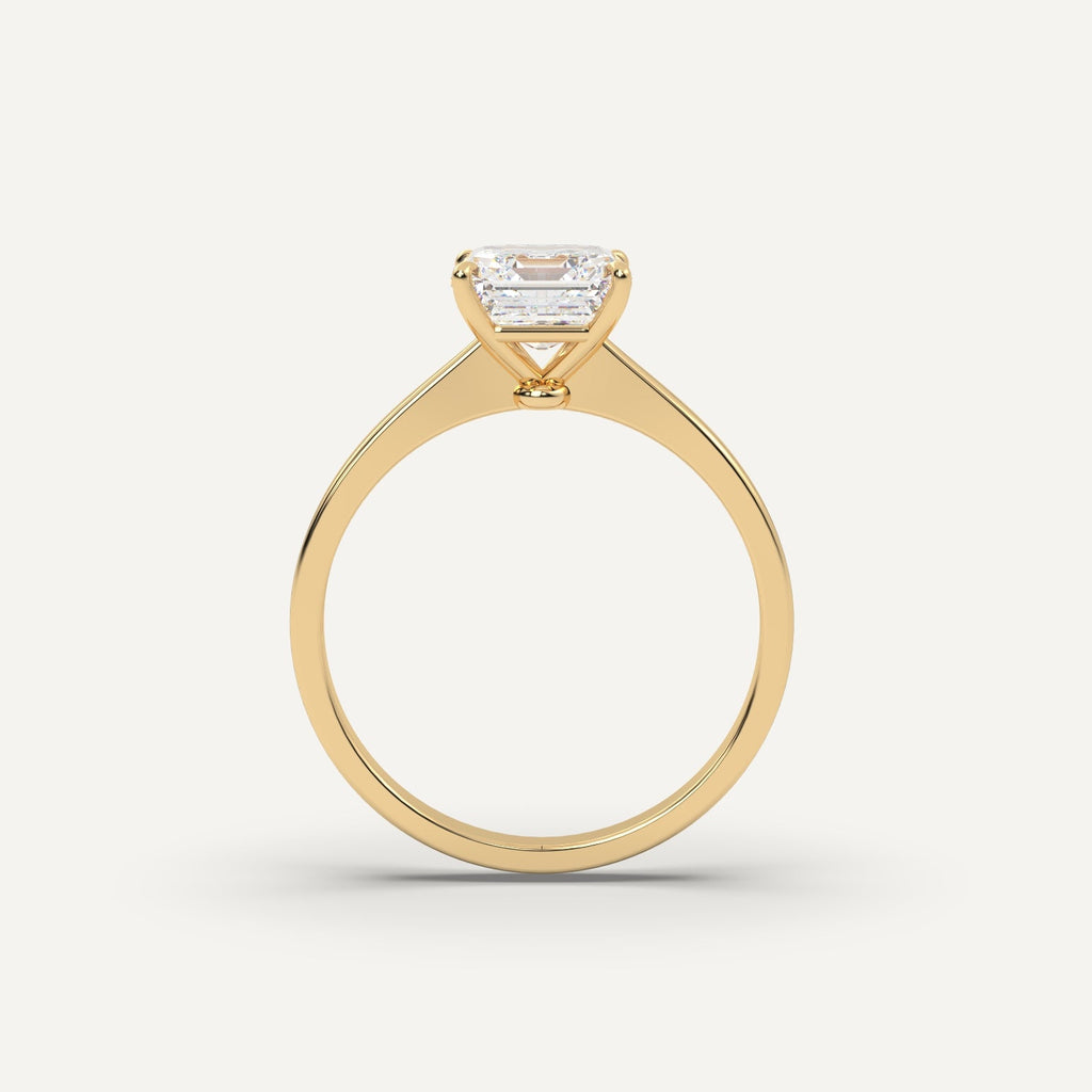 2 Carat Asscher Cut Engagement Ring In 14K Yellow Gold