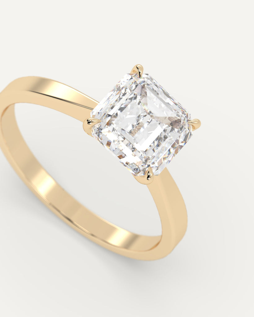 Cathedral Asscher Cut Engagement Ring 2 Carat Diamond