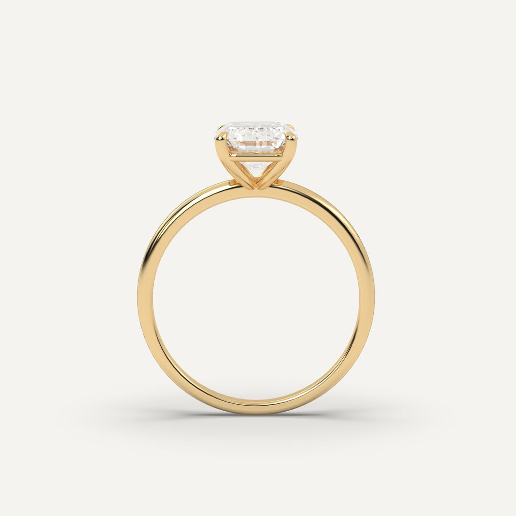 2 Carat Emerald Cut Engagement Ring In 14K Yellow Gold