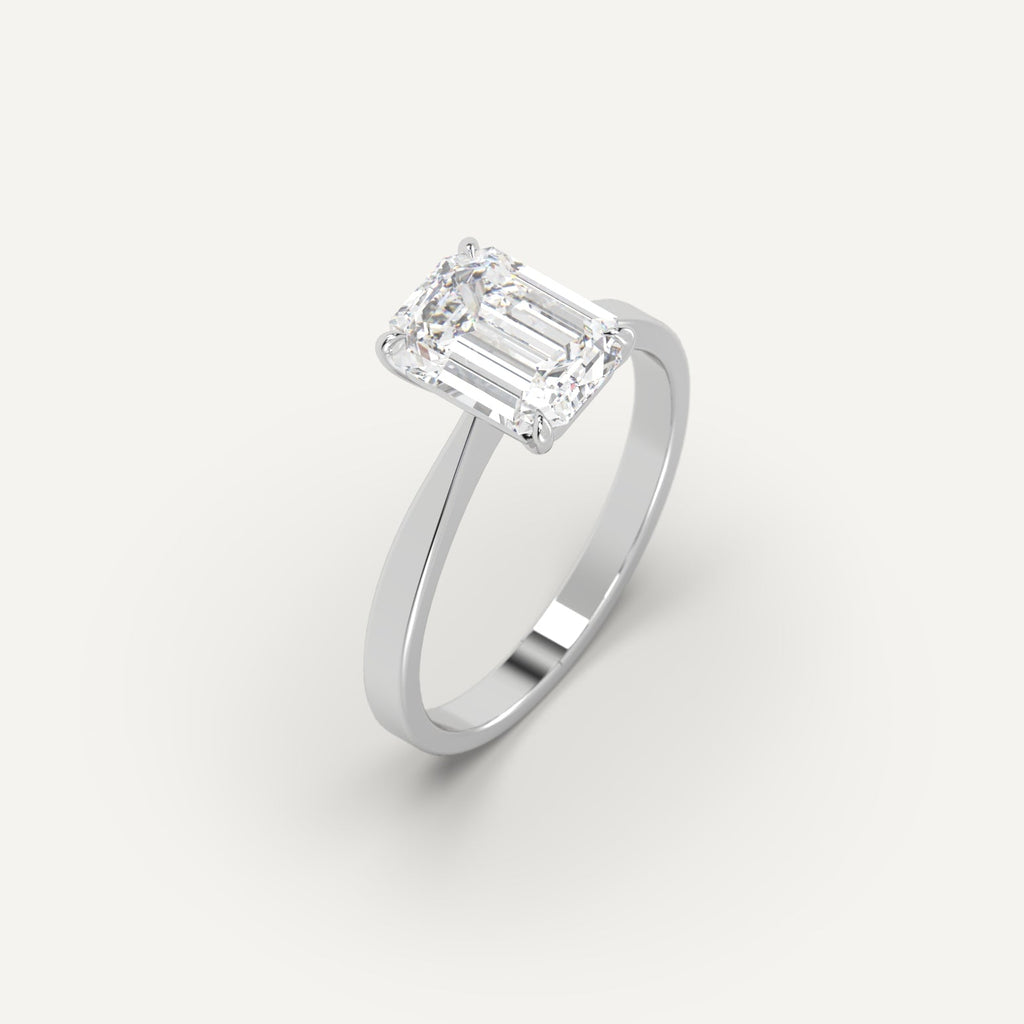 2 Carat Engagement Ring Emerald Cut Diamond In 950 Platinum