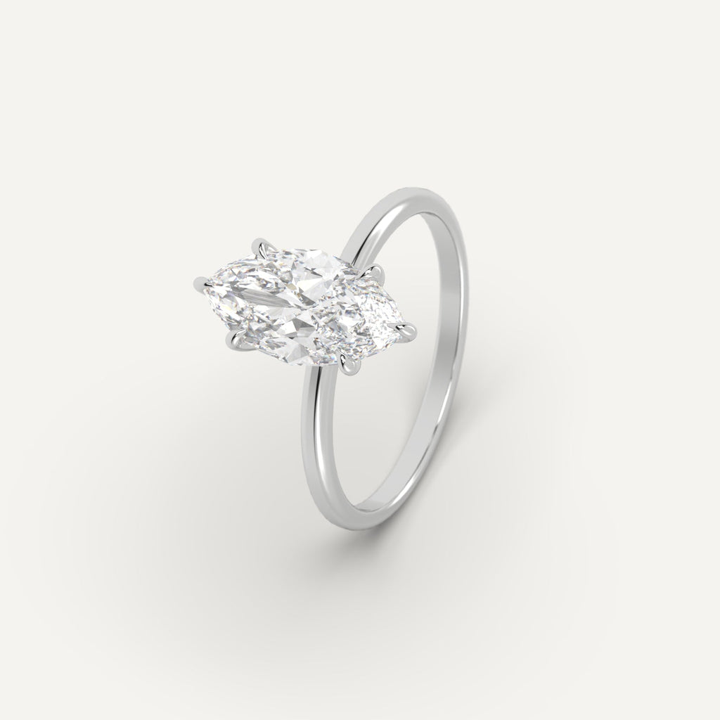 Platinum 2 Carat Engagement Ring Marquise Cut Diamond