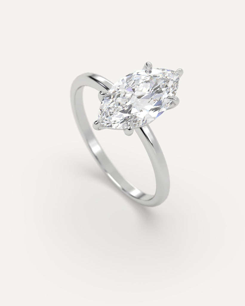 Solitaire Marquise Cut Engagement Ring 2 Carat Diamond