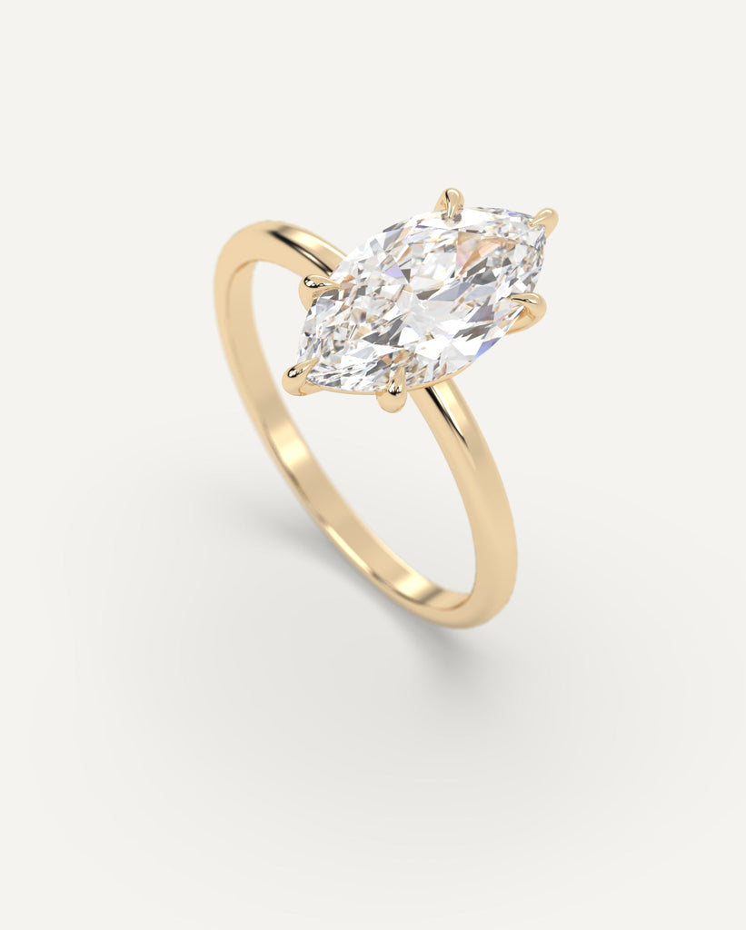 Solitaire Marquise Cut Engagement Ring 2 Carat Diamond