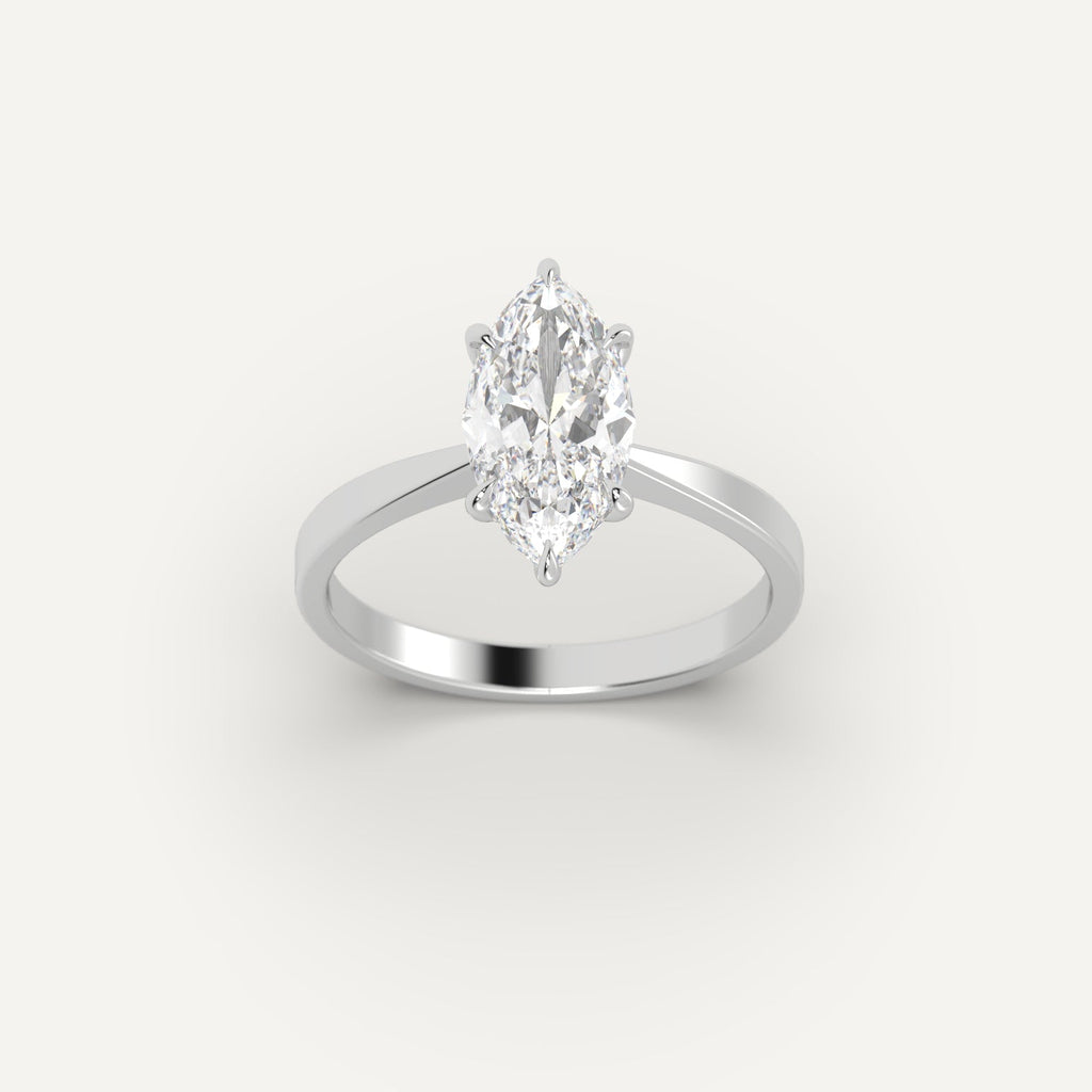Platinum 2 Carat Engagement Ring On Woman's Hand