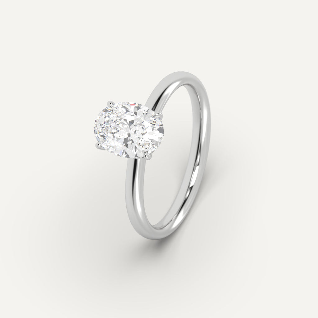 Platinum 2 Carat Engagement Ring Oval Cut Diamond