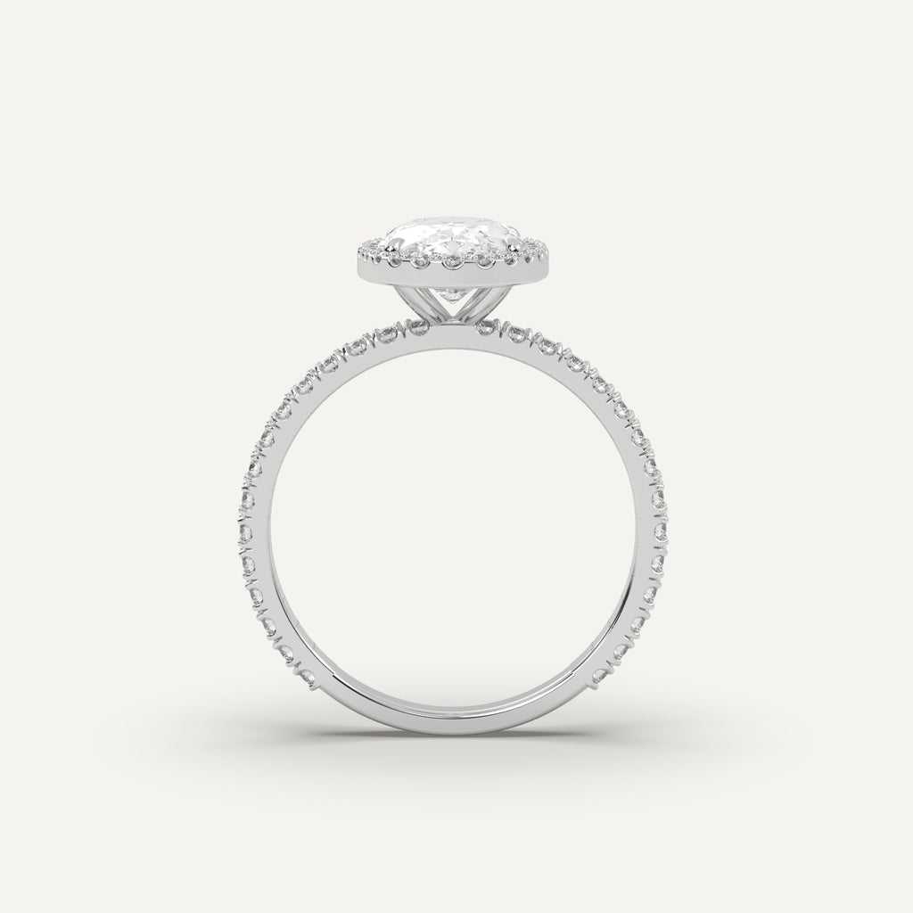 2 Carat Oval Cut Engagement Ring In 14K White Gold