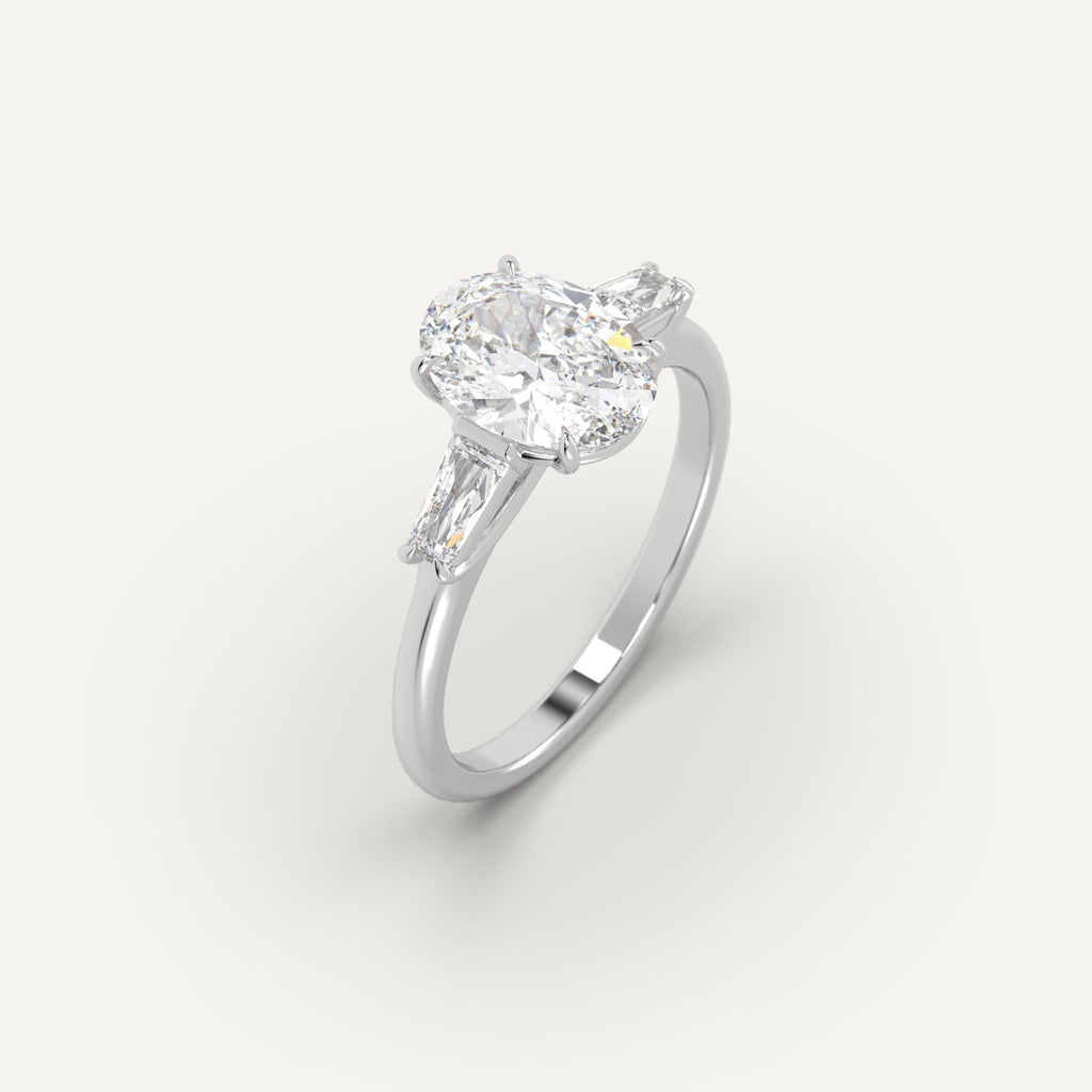 2 Carat Engagement Ring Oval Cut Diamond In 14K White Gold