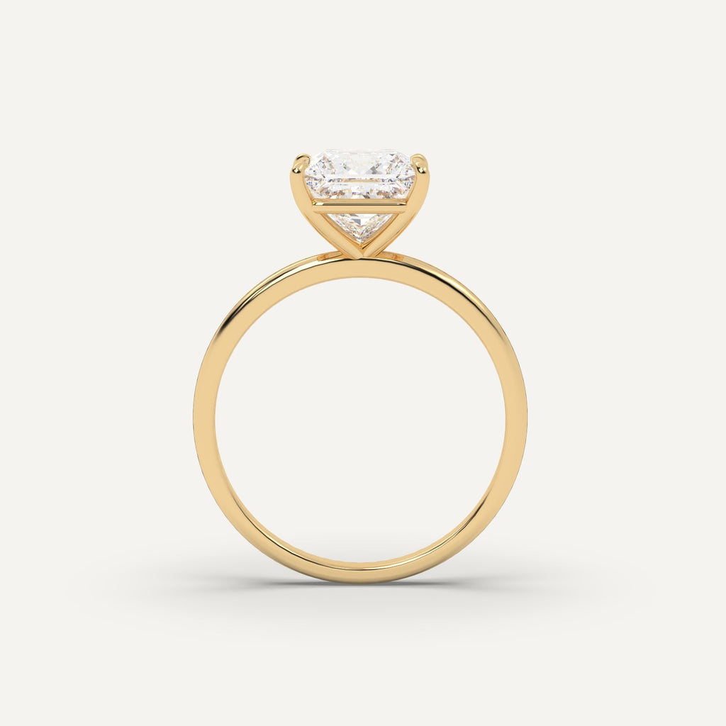 2 Carat Princess Cut Engagement Ring In 14K Yellow Gold