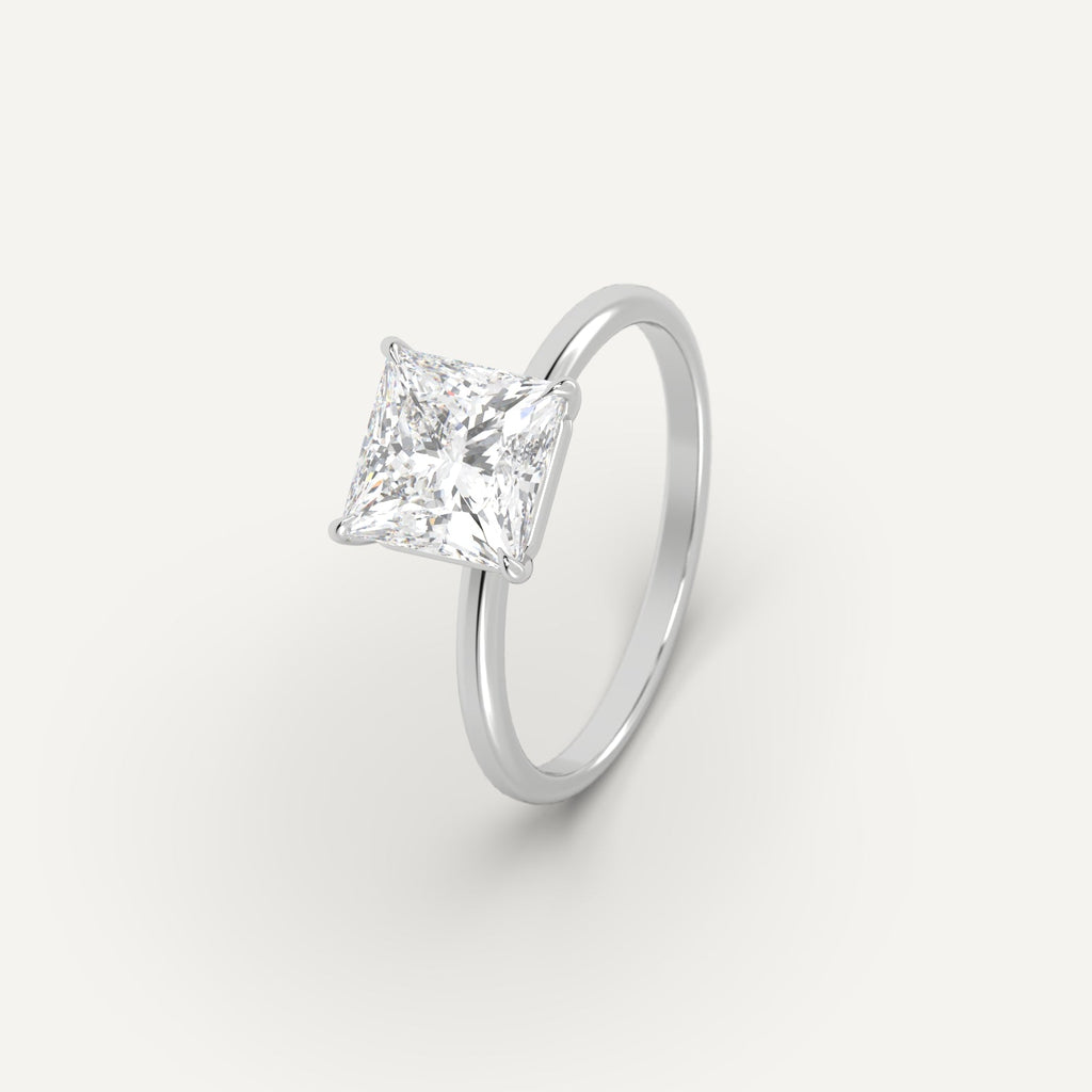 Platinum 2 Carat Engagement Ring Princess Cut Diamond