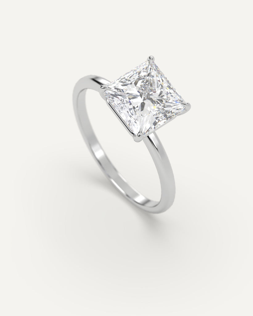 4-Prong Princess Cut Engagement Ring 2 Carat Diamond