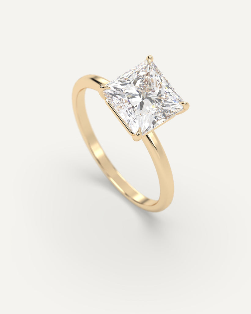 4-Prong Princess Cut Engagement Ring 2 Carat Diamond