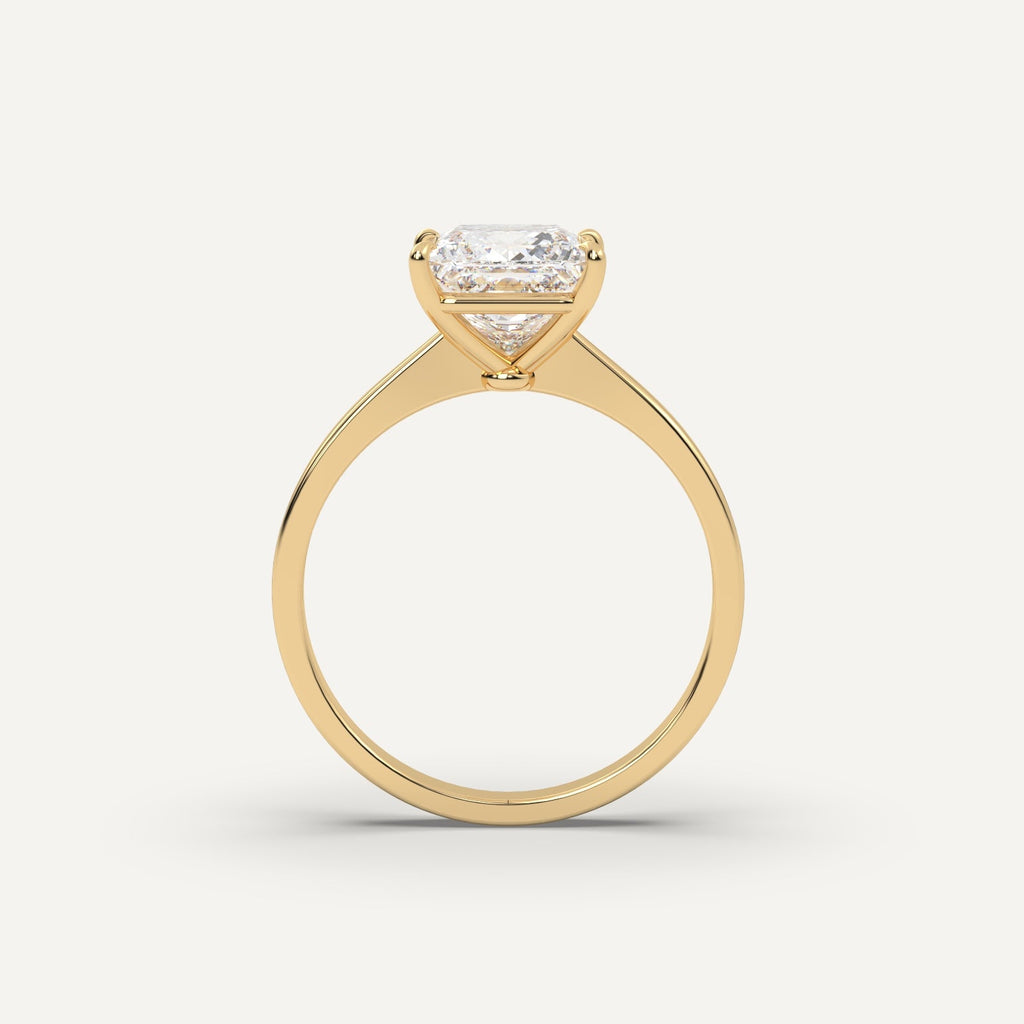 2 Carat Princess Cut Engagement Ring In 14K Yellow Gold