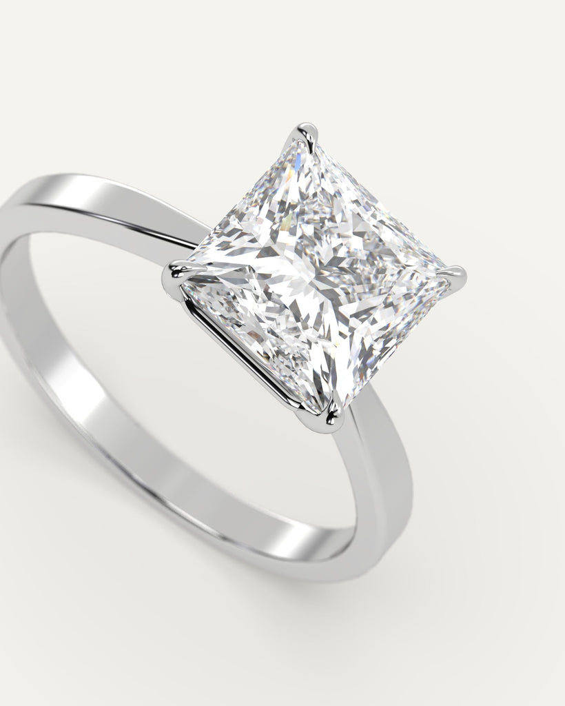 Cathedral Princess Cut Engagement Ring 2 Carat Diamond