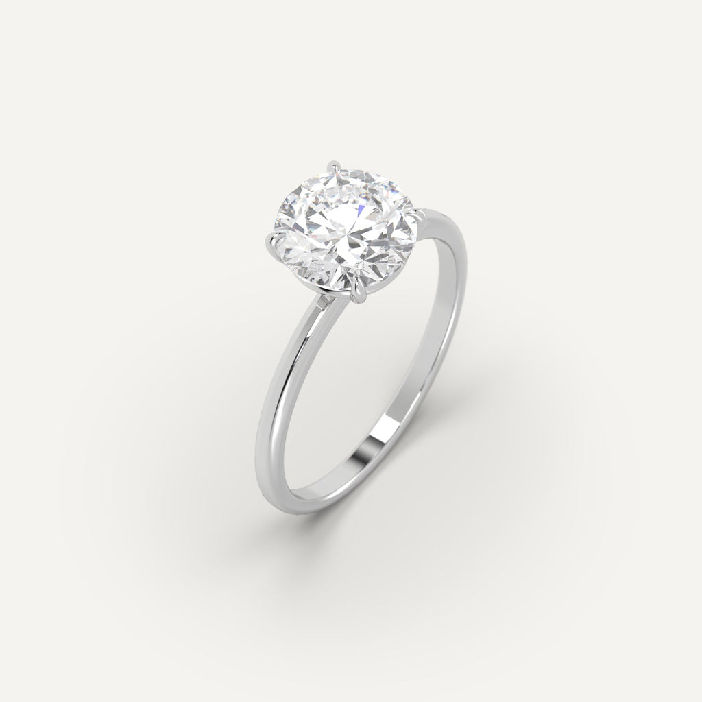 2 Carat Engagement Ring Round Cut Diamond In 14K White Gold