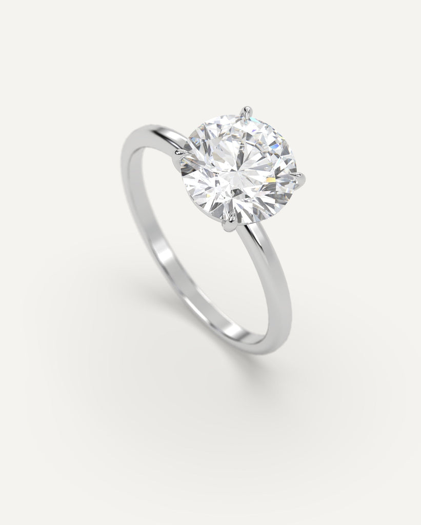 Solitaire Round Cut Engagement Ring 2 Carat Diamond