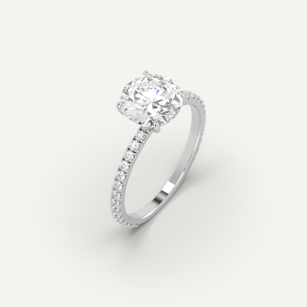 2 Carat Engagement Ring Round Cut Diamond In 950 Platinum