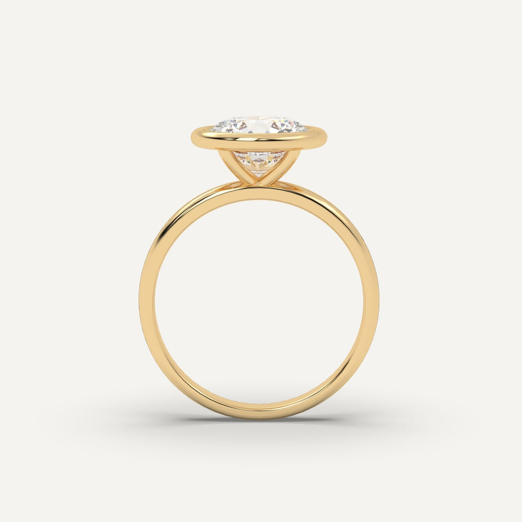 2 Carat Round Cut Engagement Ring In 14K Yellow Gold