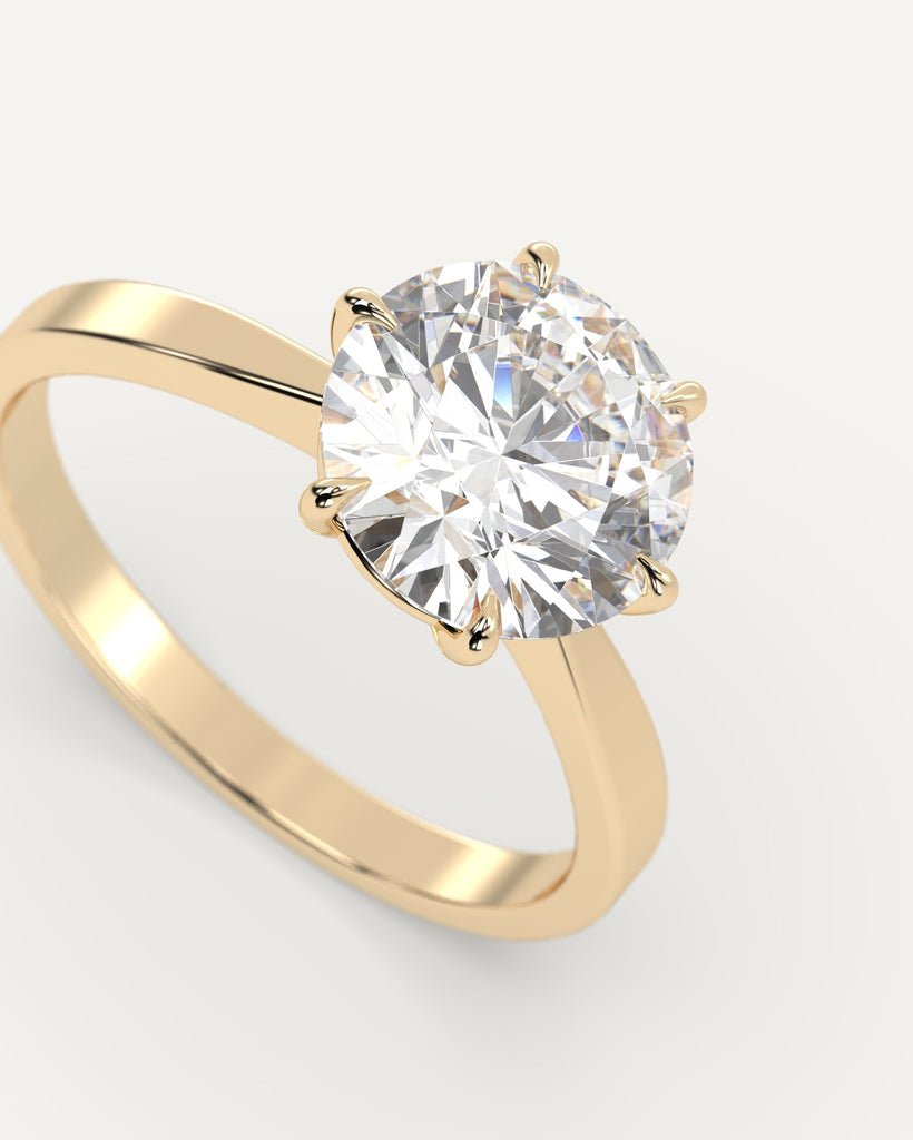 Cathedral Round Cut Engagement Ring 2 Carat Diamond